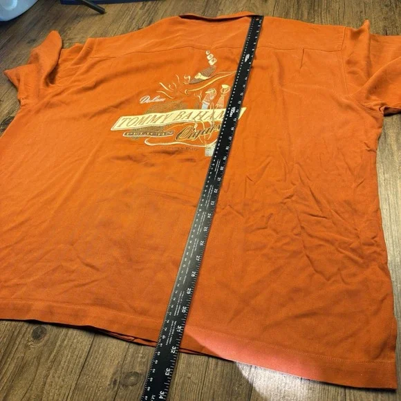 Tommy Bahama Silk Camp Shirt Mens 2XL Orange Pelican Cigars Embroidered Loop - Picture 5 of 12
